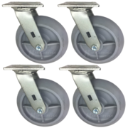 Mapp Caster 8" Grey Rubber Wheel Caster Set for Drywall & Sheet Rock Dollies 146PERC820S-4